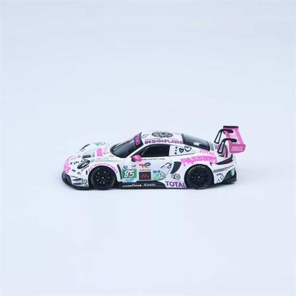 Mô hình xe Porsche 992 GT3 R Track Edition White-Pink Iron Dames #85 tỉ lệ 1:64 Star race SR64041 