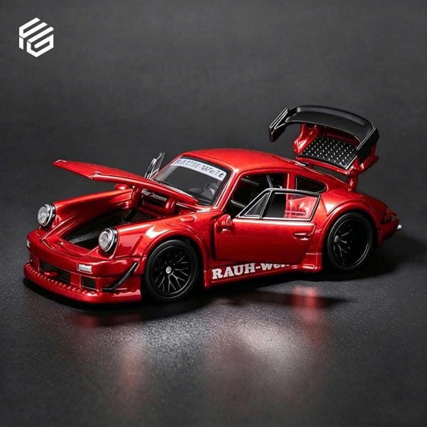  Mô hình xe Porsche RWB 930 Full Open Transparent Red tỉ lệ 1:64 FG model 640003-05 OT64914 