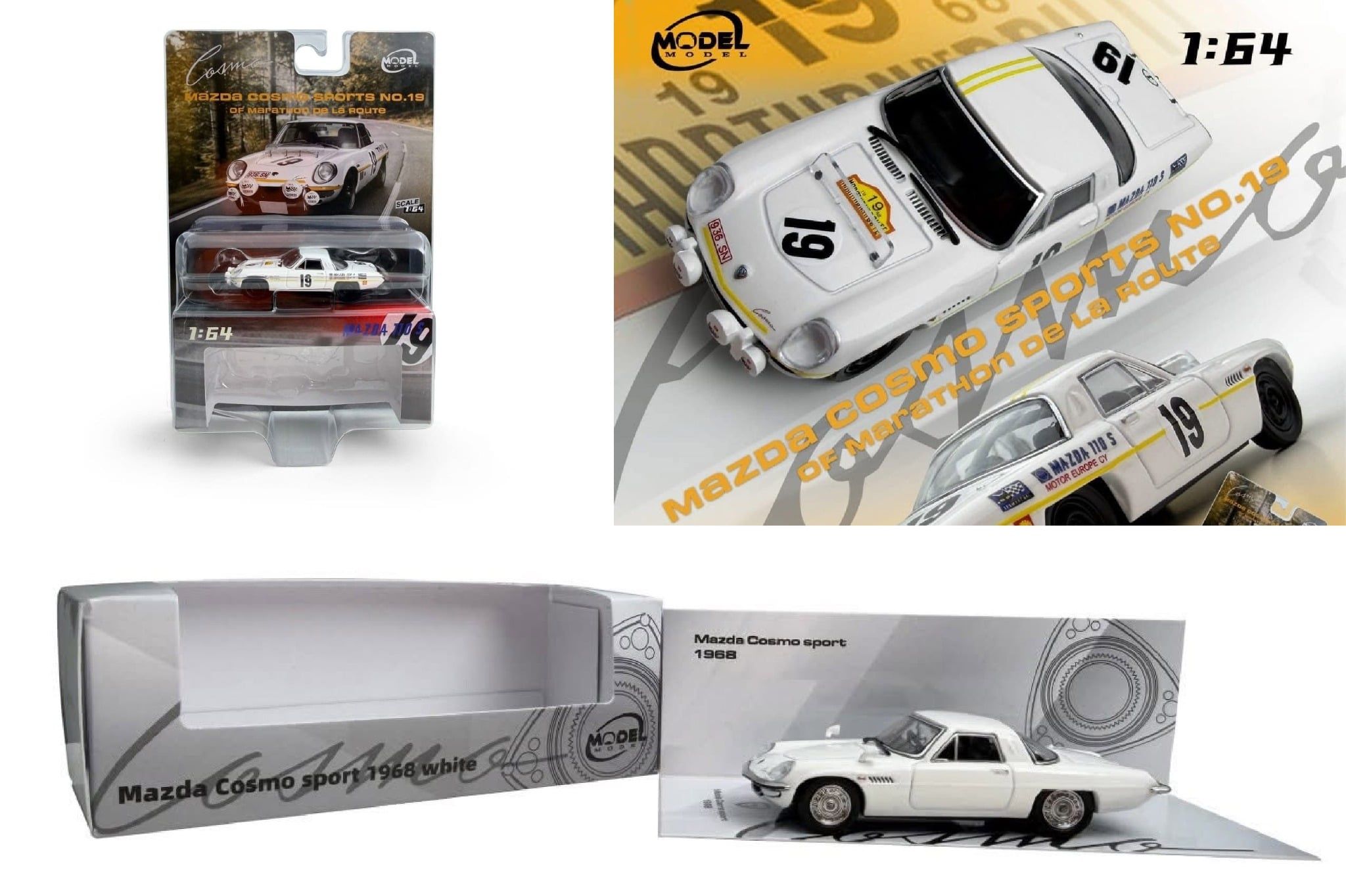  Mô hình xe Mazda Cosmo Sport L10A Coupe 1968Y tỉ lệ 1:64 Model model OT64811 