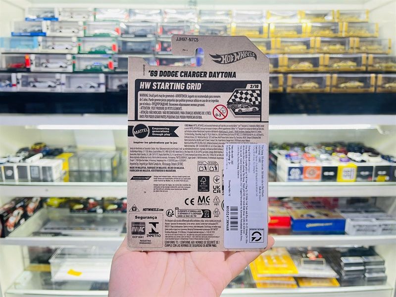  Mô hình xe Dodge Charger Daytona '69 Hotwheels kim loại có bản quyền chính hãng tỉ lệ 1:64 C4982-DO 