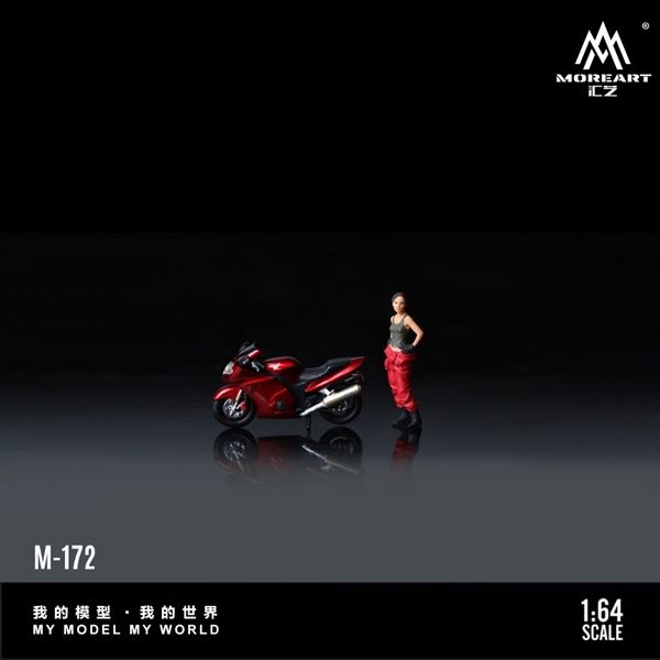  Mô hình nhân vật Honda CBR1100XX Metal Red Motorcycle Girl Simulation Resin Model tỉ lệ 1:64 More Art MO222172 