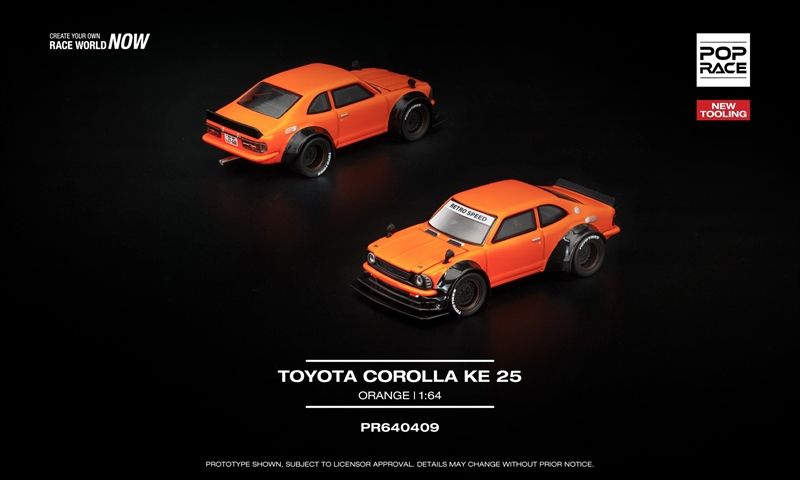  Mô hình xe Toyota Corolla KE25 Orange tỉ lệ 1:64 Pop Race PR640409 