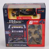  Set Mô hình xe đua F1 đi kèm 6 FIG + Pit Stop Set Red Bull RB20 tỉ lệ 1:43 Bburago 38453 OT43033 