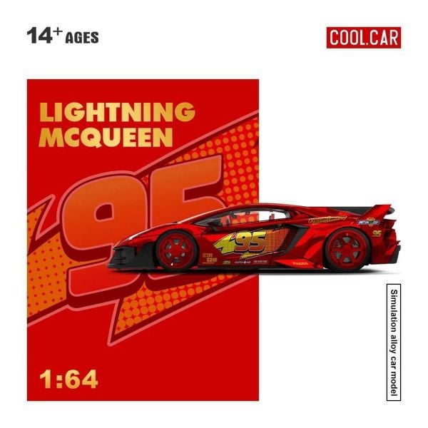  Mô hình xe Lamborghini GTEVO Lightning McQueen Metallic Red Scale Die-Cast Car Model tỉ lệ 1:64 Cool Car CC643832 