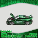  Mô hình xe Nissan GTR35 RR LBWK Green livery Diecast Model tỉ lệ 1:64 Demon King Auto DKA-061 
