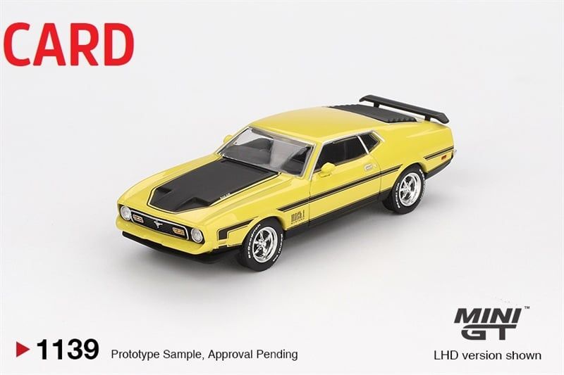  Mô hình xe Ford Mustang Mach1 Grabber Yellow bản card tỉ lệ 1:64 MiniGT MGT01139 HAVE CHASE 