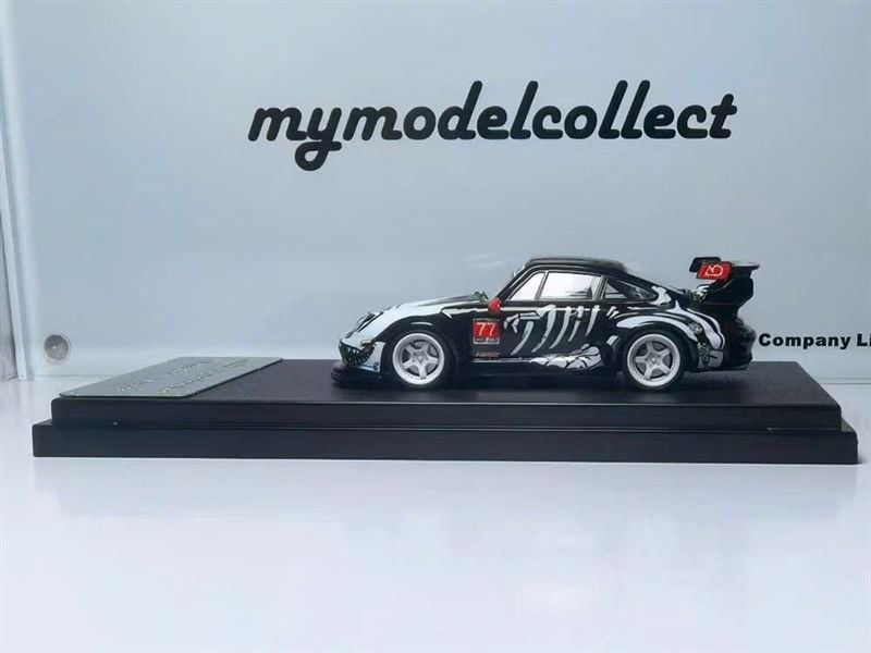  Mô hình xe Porsche RWB993 #77 Skeleton IMSA Petit Le Mans tỉ lệ 1:64 Mymodelcollect OT64743 