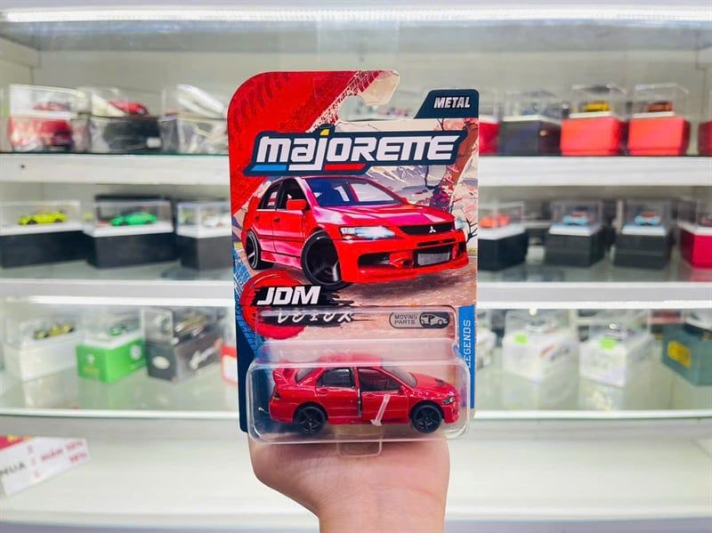  Mô hình xe JDM Mitsubishi Lancer Evolution red card tỉ lệ 1:64 Majorette 8502100000 