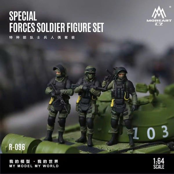  Set 3 figure nhân vật lính quân sự special forces soldier tỉ lệ 1:64 MoreArt MO223096 