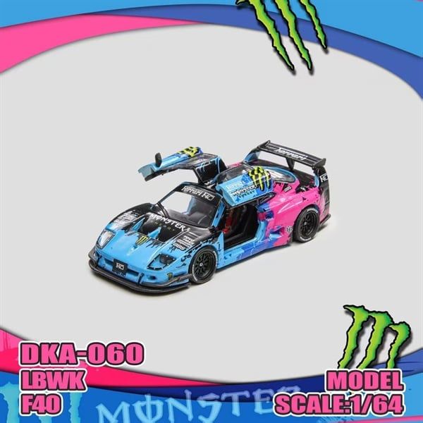  Mô hình xe Ferrari Supercar F40 LB-Works Wide-Body Gull Wing Gate Modified Diecast Model tỉ lệ 1:64 Demon King Auto DKA-060 