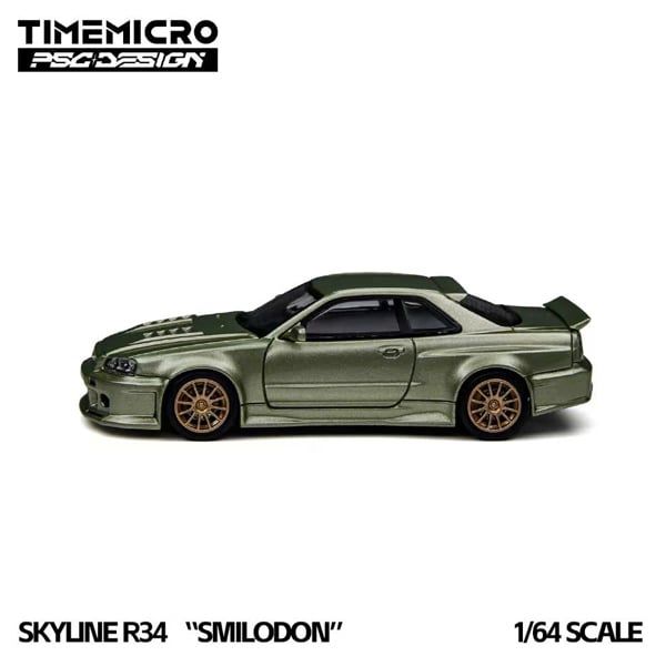  Mô hình xe Nissan R34 “Smilodon” Millennium Jade tỉ lệ 1:64 TimeMicro × PSC DESIGN TM648405 