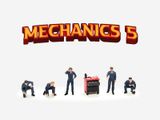  Set mô hình nhân vật figure Mechanics 5 kim loại tỉ lệ 1:64 American Diorama AD-2435 