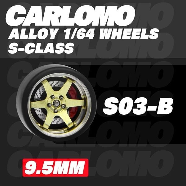  Phụ kiện độ bánh cho xe mô hình Carlomo Wheels S-Class kích thước 9,5mm bằng kim loại tỉ lệ 1:64 Carlomo S0 