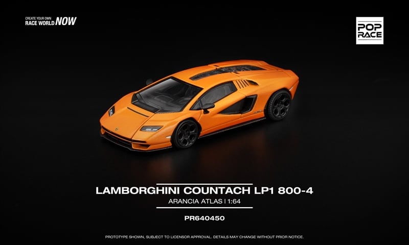  Mô hình xe Lamborghini Countach Lp1 800-4 Arancia Atlas tỉ lệ 1:64 Poprace PR640450 