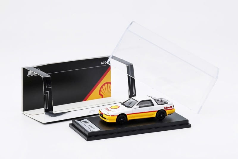  Mô hình xe Supra A70 Yellow White (RHD) Shell tỉ lệ 1:64 Shadow Pro LL-033-254 