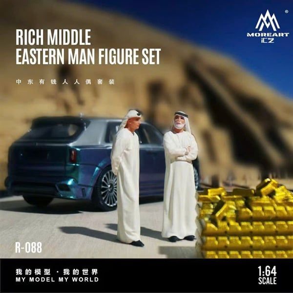  Set mô hình nhân vật figure Middle Eastern Wealthy Man Figure Set tỉ lệ 1:64 MoreArt MO223088 