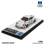  Mô hình xe Porsche Rauth Welt RWB946 White limited 499pcs tỉ lệ 1:64 Aurora model AM640882 