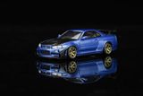  Mô hình xe Nissan Skyline GT-R (R34) Customized Bayside Blue w Diecast Model tỉ lệ 1:64 MOTORHELIX M63476 