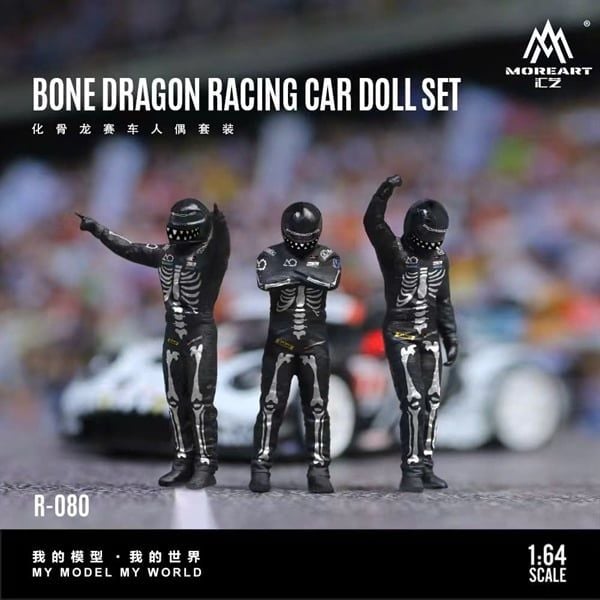  Mô hình figure nhân vật set 3 Skull Dragon Racing Figure Set - Resin Model tỉ lệ 1:64 MoreArt MO223080 