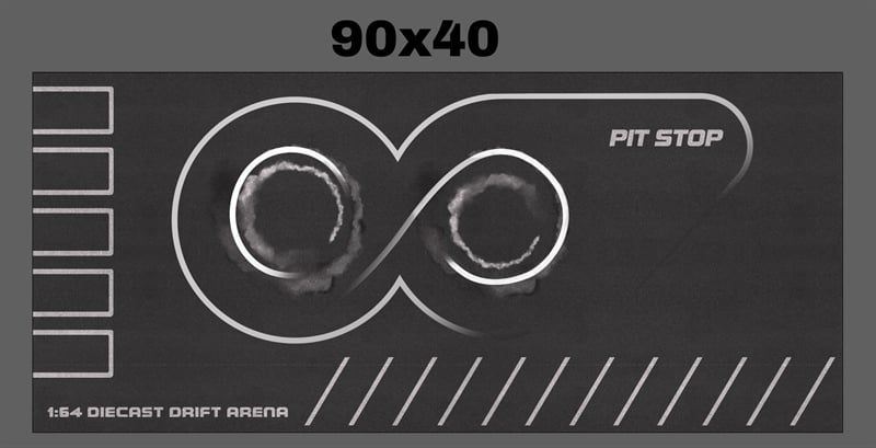  Phụ kiện thảm sa bàn chống trượt mô phỏng diorama đường đua PIT RACE nhiều kích thước 90x40 cho mô hình xe 1:64 Autono1 PT004 