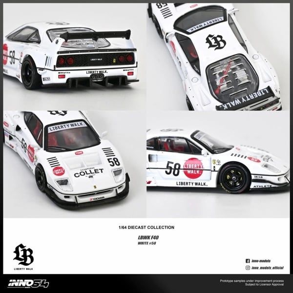  Mô hình xe LBWK F40 COLLET tỉ lệ 1:64 Inno64 model IN64-LBWKF40-COLLET 