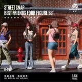  Set 4 mô hình nhân vật figure nữ đường phố Street Style Besties Quartet Figure Set - Resin Sculpture tỉ lệ 1:64 MoreArt MO223087 