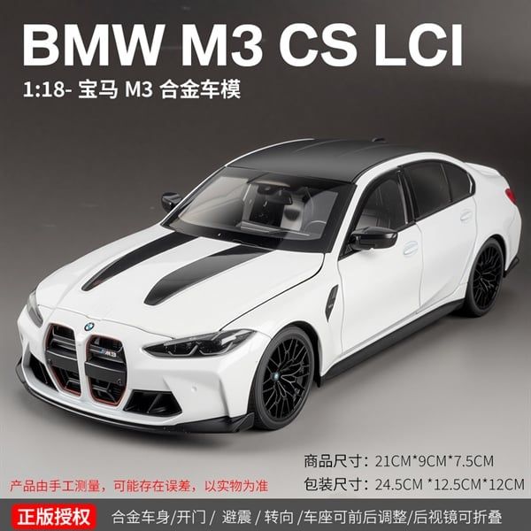  Mô hình xe BMW M3 CS LCI G80 full open có đèn âm thanh tỉ lệ 1:18 Alloy Model H1291 OT18028 