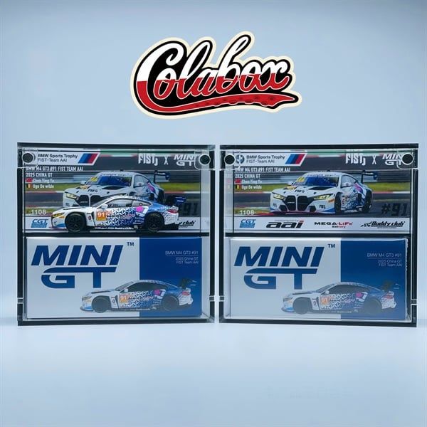  Hộp trưng bày mica cho xe BMW BMW M4 GT3 #91 FIST Team AAI 2025 China GT MiniGT có khung ảnh tỉ lệ 1:64 Colabox 1108 PKC 