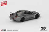  Mô hình xe Nissan Skyline GT-R Dark Metal Gray (NISMO BNR34 CRS Version) tỉ lệ 1:64 MiniGT MGT01160 