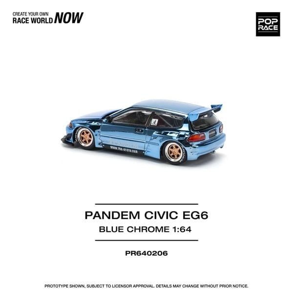  Mô hình xe Pandam Civic EG6 Blue Chrome tỉ lệ 1:64 PopRace PR640206 