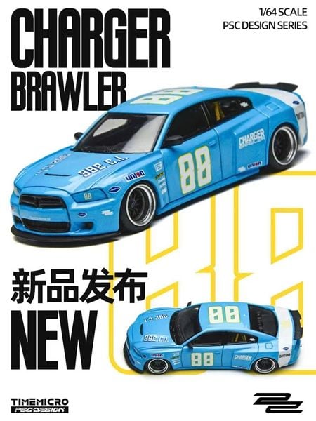  Mô hình xe Dodge Charger “Brawler” Daytona tỉ lệ 1:64 TimeMicro × PSC DESIGN TM648202 