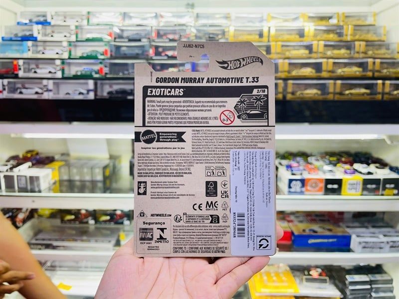  Mô hình xe Gordon Murray Automotive T.33 yellow Hotwheels kim loại có bản quyền chính hãng tỉ lệ 1:64 C4982-GY 