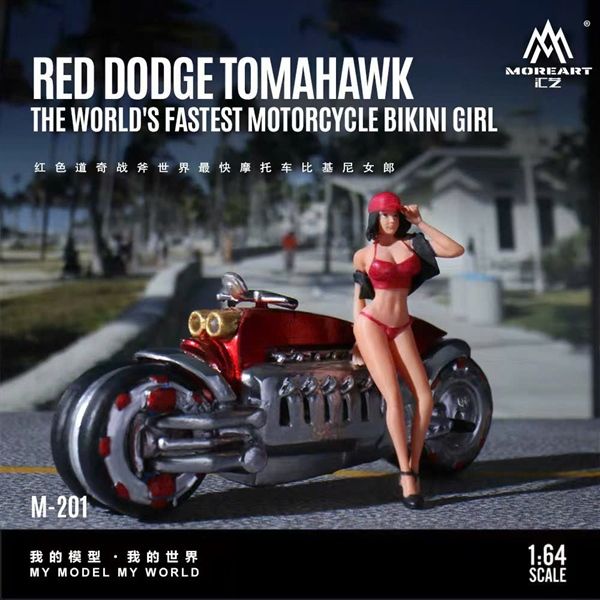  Mô hình nhân vật và xe Dodge Tomahawk World's Fastest Motorcycle red bikini tỉ lệ 1:64 MoreArt MO222201 