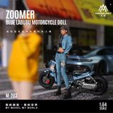  Mô hình nhân vật figure và xe Zuma Blue Rabu-Rabu Motorcycle resin tỉ lệ 1:64 MoreArt MO222203 