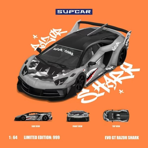  Mô hình xe Lamborghini GTEVO Shark Mouth tỉ lệ 1:64 SupcarSC643834 