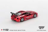  Mô hình xe Toyota Supra (A80) Top Secret GT-300 Top Secret Red Chrome tỉ lệ 1:64 bản card MiniGT MGT01132 NO CHASE CAR 