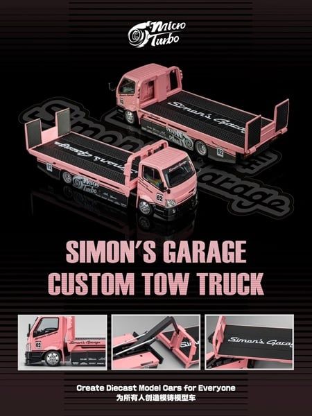  Mô hình xe tải cứu hộ H300 SIMON'S GARAGE CUSTOM TOW TRUCK tỉ lệ 1:64 Micro Turbo MT6405A13 