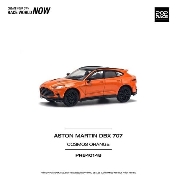  Mô hình xe Aston Martin DBX 707 cosmos orange tỉ lệ 1:64 Poprace PR640148 