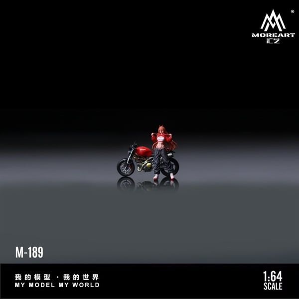  Mô hình nhân vật và mô tô Ducati Monster 696 Red Motorcycle Girl Resin Model tỉ lệ 1:64 MoreArt MO222189 