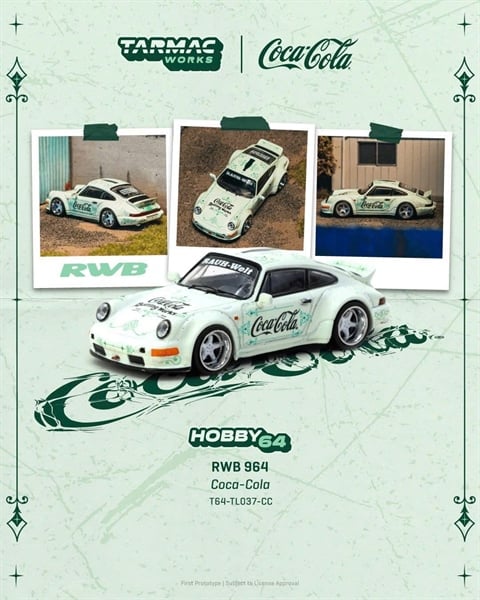  Mô hình xe Porsche RWB 964 Coca-Cola tỉ lệ 1:64 Tarmac works T64-TL037-CC 