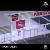  Hộp trưng bày mô phỏng showroom Nissan store có đèn kích thước 30cm x 15cm x 10cmtỉ lệ 1:64 MoreArt MO936015 