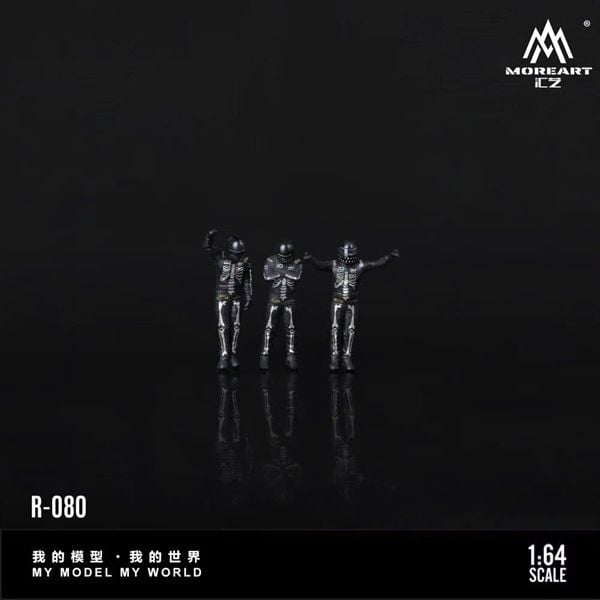  Mô hình figure nhân vật set 3 Skull Dragon Racing Figure Set - Resin Model tỉ lệ 1:64 MoreArt MO223080 