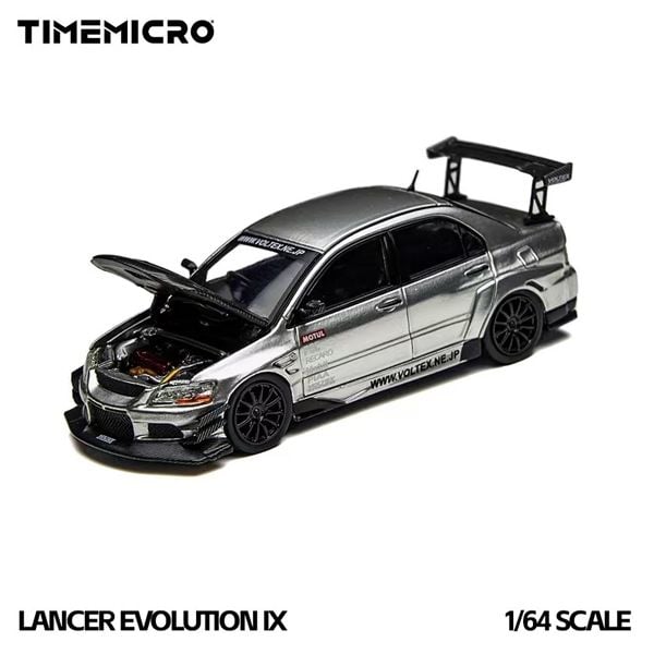  Mô hình xe Mitsubishi EVO 9 LANCER EVOLUTION Silver Open-Top tỉ lệ 1:64 Time micro TM800213 