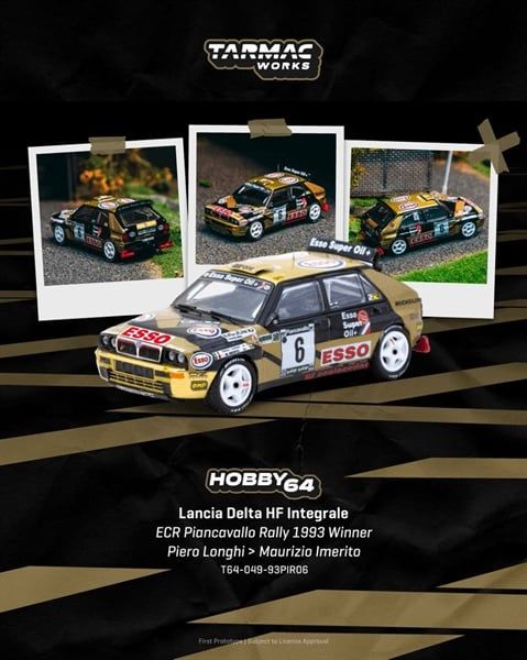  Mô hình xe Lancia Delta HF Integrale – ECR Piancavallo Rally 1993 Winner tỉ lệ 1:64 Tarmac Works T64-049-93PIR06 