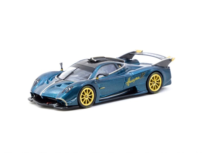  Mô hình xe Pagani Huayra R Turquoise Carbon Fiber tỉ lệ 1:64 Tarmac Works T64G-TL035-TCF 
