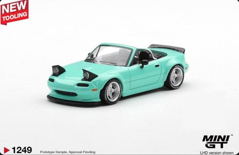  Mô hình xe Mazda MX-5 (NA) Pandem Mint Green tỉ lệ 1:64 MiniGT MGT01249 