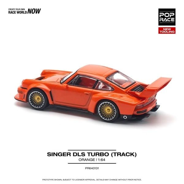  Mô hình xe Singer Dls Turbo (Track) Orange Hkd tỉ lệ 1:64 Poprace PR640131 
