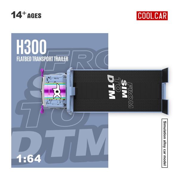  Mô hình xe H300 Flatbed Transport Trailer From Sim to DTM tỉ lệ 1:64 Cool Car CC647235 