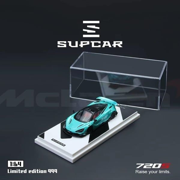  Mô hình xe Mclaren 720S LBWK Mist Blue tỉ lệ 1:64 Supcar SC64043 