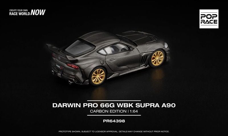 Mô hình xe ô tô Toyota Darwin Pro 66G WBK Supra A90 Carbon Edition tỉ lệ 1:64 Poprace PR640398 